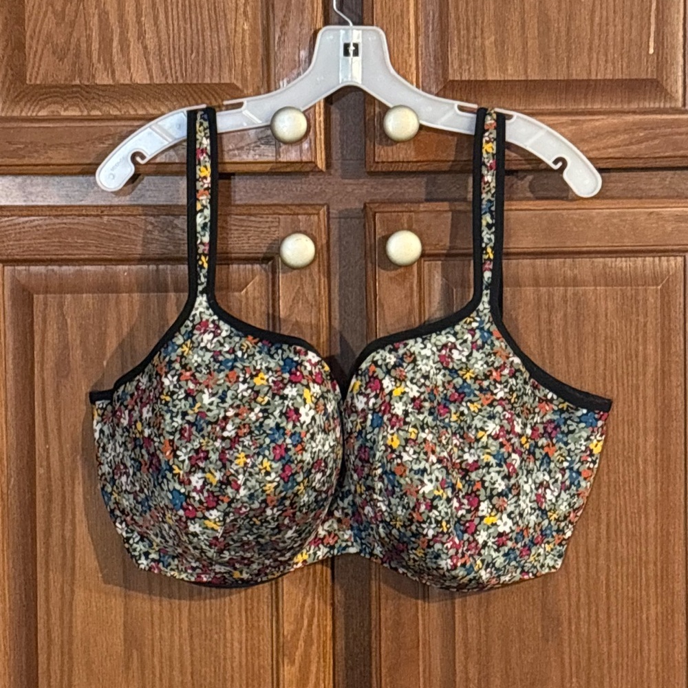 Cacique Lane Bryant Floral Print Underwire Bra 44H